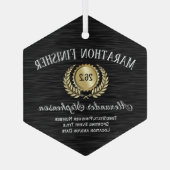 Gouden Zwart Erkenningsprijs Glas Ornament (Achterkant)