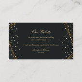 Gouden Zwart Marmer Bruiloft Website Informatiekaartje (Voorkant)