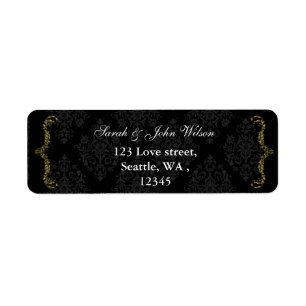 gouden zwarte-adreslabel etiket