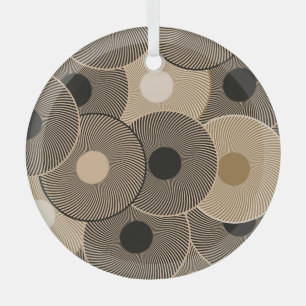 Gouden zwarte boogwielen: Abstract Glas Ornament