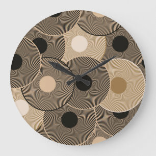 Gouden zwarte boogwielen: Abstract Grote Klok