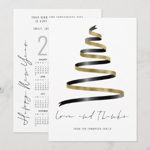 Gouden Zwarte Boom 2027 Kalender Liefde Dank Kaart