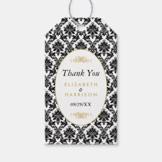  gouden, zwarte en witte dpersen cadeaulabel