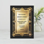 Gouden zwarte foto pensioen afscheid art deco kaart (Staand voorkant)