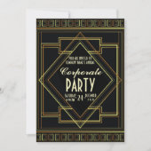 gouden zwarte grote gatsby Corporate Holiday Party Kaart (Voorkant)