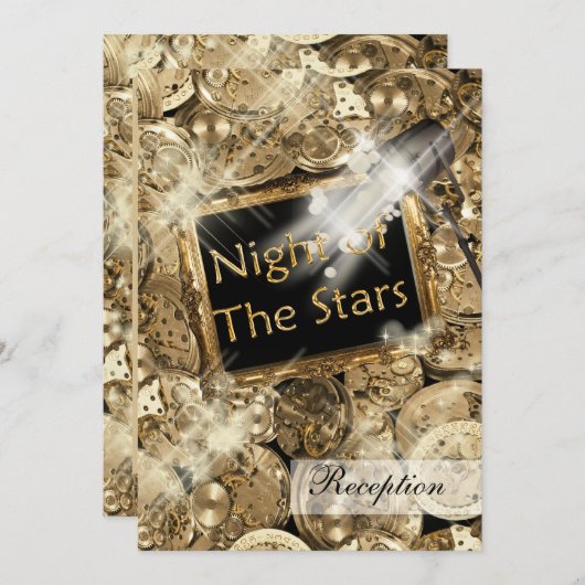 Gouden zwarte Hollywoodsterren Kaart (Voorkant / Achterkant)