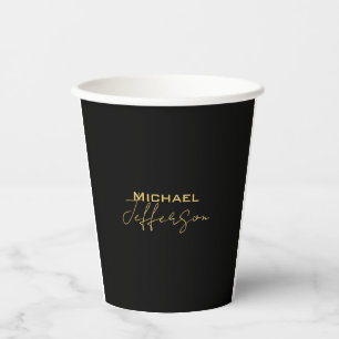 Gouden zwarte kleur elegante moderne minimalistisc papieren bekers