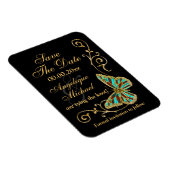 Gouden zwarte vlinder bruiloft magneet (Rechterzijde)