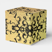 Gouden zwarte wervelende gotische bruiloft bedankdoosjes (Achterkant)