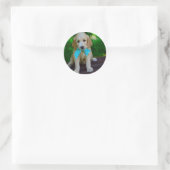 goudendoedle puppy ronde sticker (Tas)