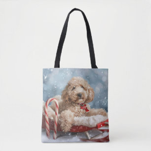 Goudendoodle Hond Kerst Feestelijk Draagtas