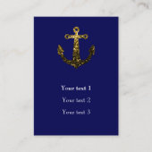 Goudfaux sparkles Anchor navy blue Personaliseer Visitekaartje (Voorkant)