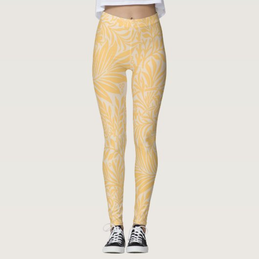  goudflens Larkspur Botanisch Patroon Leggings (Voorkant)