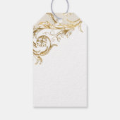  goudfloral Damask Wedding Hartelijk dank Cadeaulabel (Achterkant)