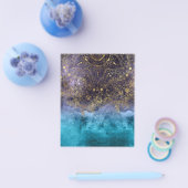 Goudflorale mandala en confetti afbeelding flyer (Enkel)