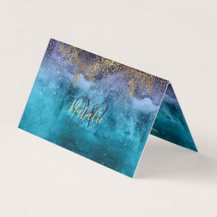Goudflorale mandala en confetti afbeelding visitekaartjes