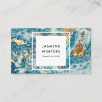Goudfolie blauw marmer waterverf minimal glamour