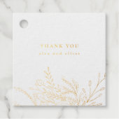 Goudfolie Bloemen Boeket Bruiloft Bedankjes Labels (Voorkant)