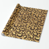 Goudfolie Cheetah Pattern Oerwoud Verjaardagsfeest Cadeaupapier (Uitgerold)