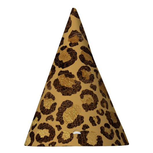 Goudfolie Cheetah Pattern Oerwoud Verjaardagsfeest Feesthoedjes (Rechts)