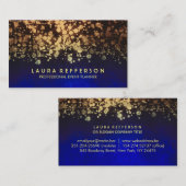 goudfolie confetti blue visitekaartje (Voorkant / Achterkant)