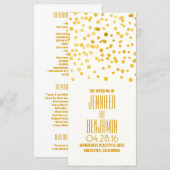 Goudfolie Confetti Trouwprogramma's Programma (Voorkant / Achterkant)