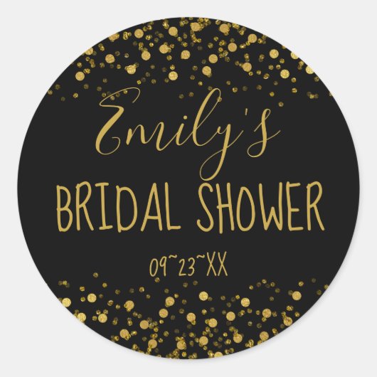 Goudfolie Confetti Vrijgezellenfeest ID455 Ronde Sticker (Voorkant)