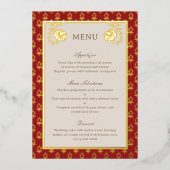 Goudfolie goudsbloem bruiloft Menu Kaart (Voorkant)