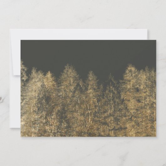 Goudfolie grijs Herfst dennen repetitie diner Kaart (Achterkant)