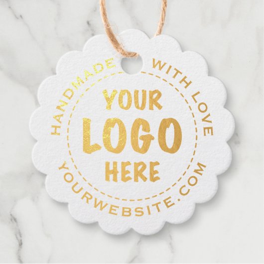 Goudfolie Kraft Prijs Label Hang Label geschulpte (Voorkant)