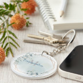 Goudfolie Lijst met eucalyptus - monogram Sleutelhanger (Voorkant Rechts)