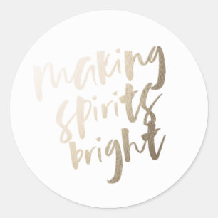 Goudfolie Making Spirits Bright Gift Label Sticker