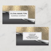 Goudfolie Metaalachtergrond Visitekaartje (Voorkant / Achterkant)