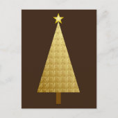 Goudfolie moderne kerstboom feestdagenkaart (Voorkant)