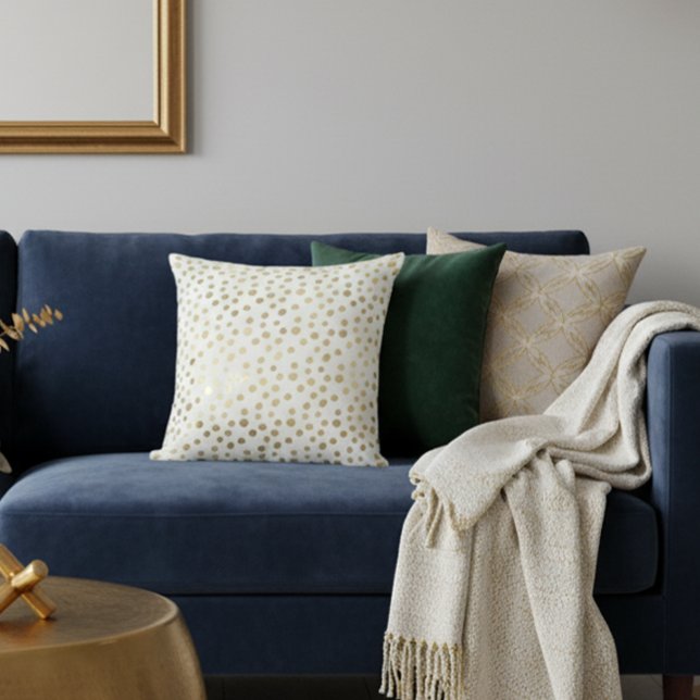 Goudfolie Moderne Metallic Polka Dot Kussen (Creator heeft geüpload)