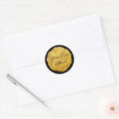 Goudfolie Moderne  Ronde Sticker (Envelop)