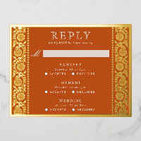 Goudfolie Multi Event Bloemenbruiloft RSVP Kaart