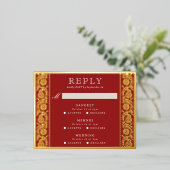 Goudfolie Multi Event Bloemenbruiloft RSVP Kaart (Staand Voorkant)
