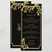 Goudfolie Rozen op Goud Metallic Lijst Menu (Voorkant / Achterkant)