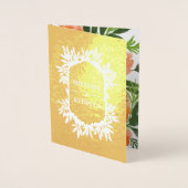 Goudfolie Sinaasappel Waterverf Bloemen Bruiloft U Folie Kaarten (Voorkant)