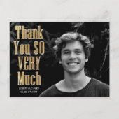 Goudfolie Typografie Foto Afstuderen Dank u Briefkaart (Voorkant)