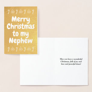 Goudfolie "Vrolijk kerstfeest voor mijn neefje" Ka Folie Kaarten