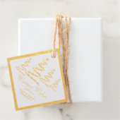 Goudfolie Warmste Wensen Kerstboom Gift Label (Met doos)