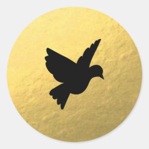 Goudfolie Zwart Love Bird Sticker