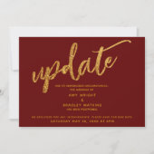 Goudfoliegolven Uitgesteld Bruiloft Bourgondische  Kaart (Voorkant)