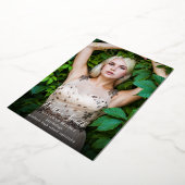 Goudfoto Afstuderen Folie Uitnodiging (Gedraaid)