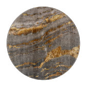 Goudgeaderde grijze marmeren getextureerde achterg snijplank (Voorkant)