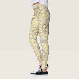 goudgeel mandala-patroon leggings