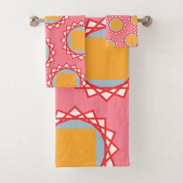 Goudgeel vierkant patroon bad handdoek