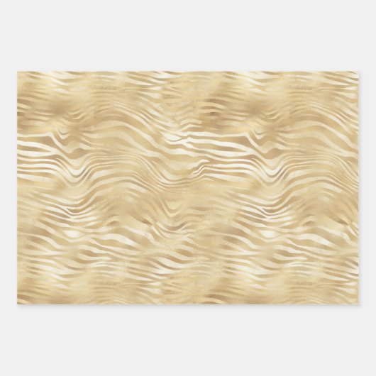 Goudgeel Wit Ombre Zebra Leopard Inpakpapier Vel (Voorkant)